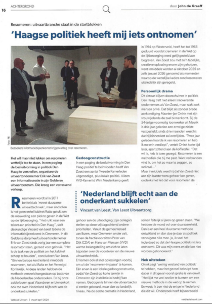 Media article by Vakblad Uitvaart Maart/April 2024